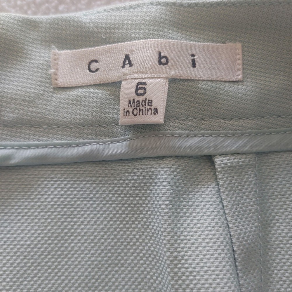 Cabi Straight Skirt Size 6 Knee Length Black Zip Light Blue Cotton Spandex - Picture 6 of 9